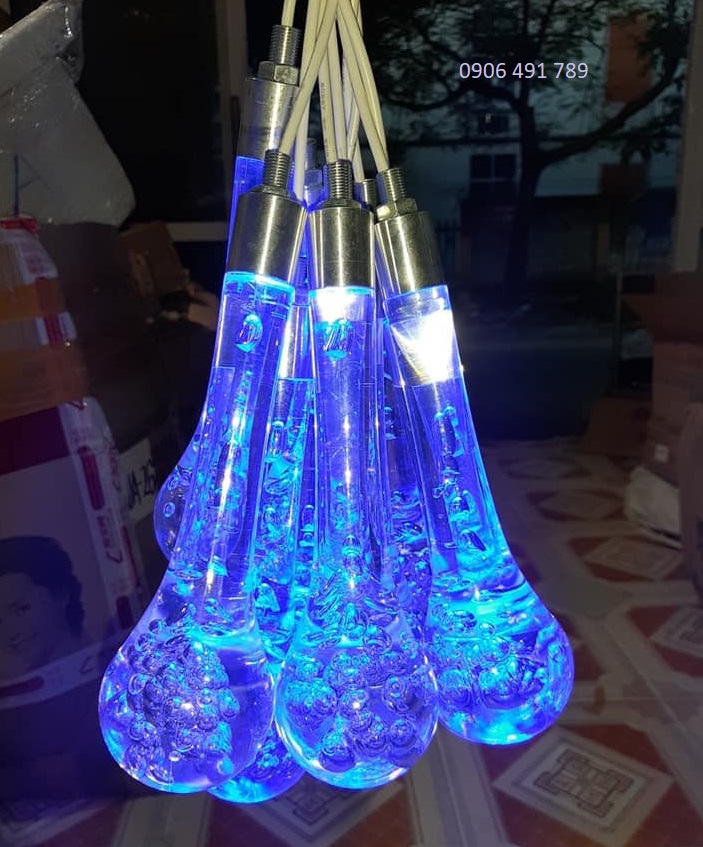 Đèn led giọt nước màu xanh